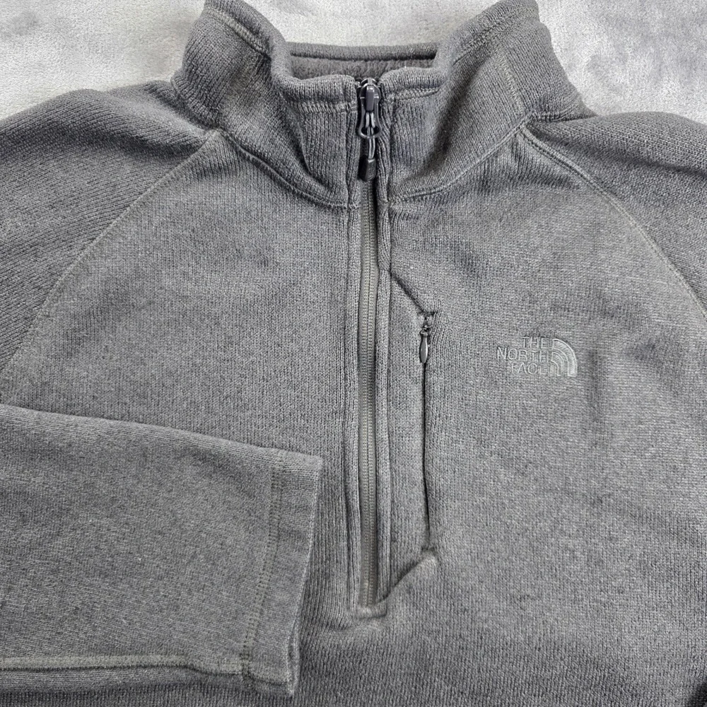 The‎ North Face Gordon Lyons Fleece Men XL Gray Quarter Zip Sweater Pullover